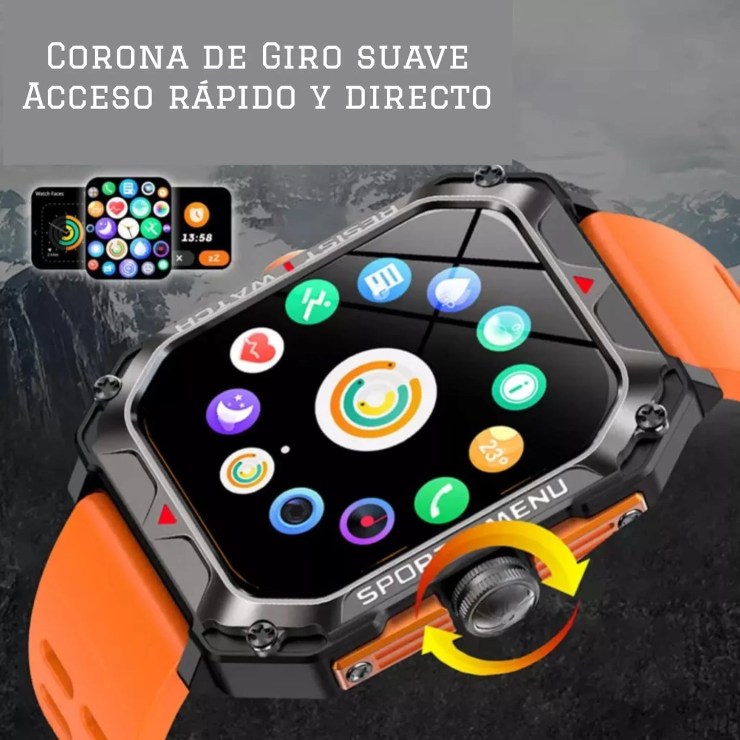 SMARTWATCH Deportivo Vidvie IP68 Negro