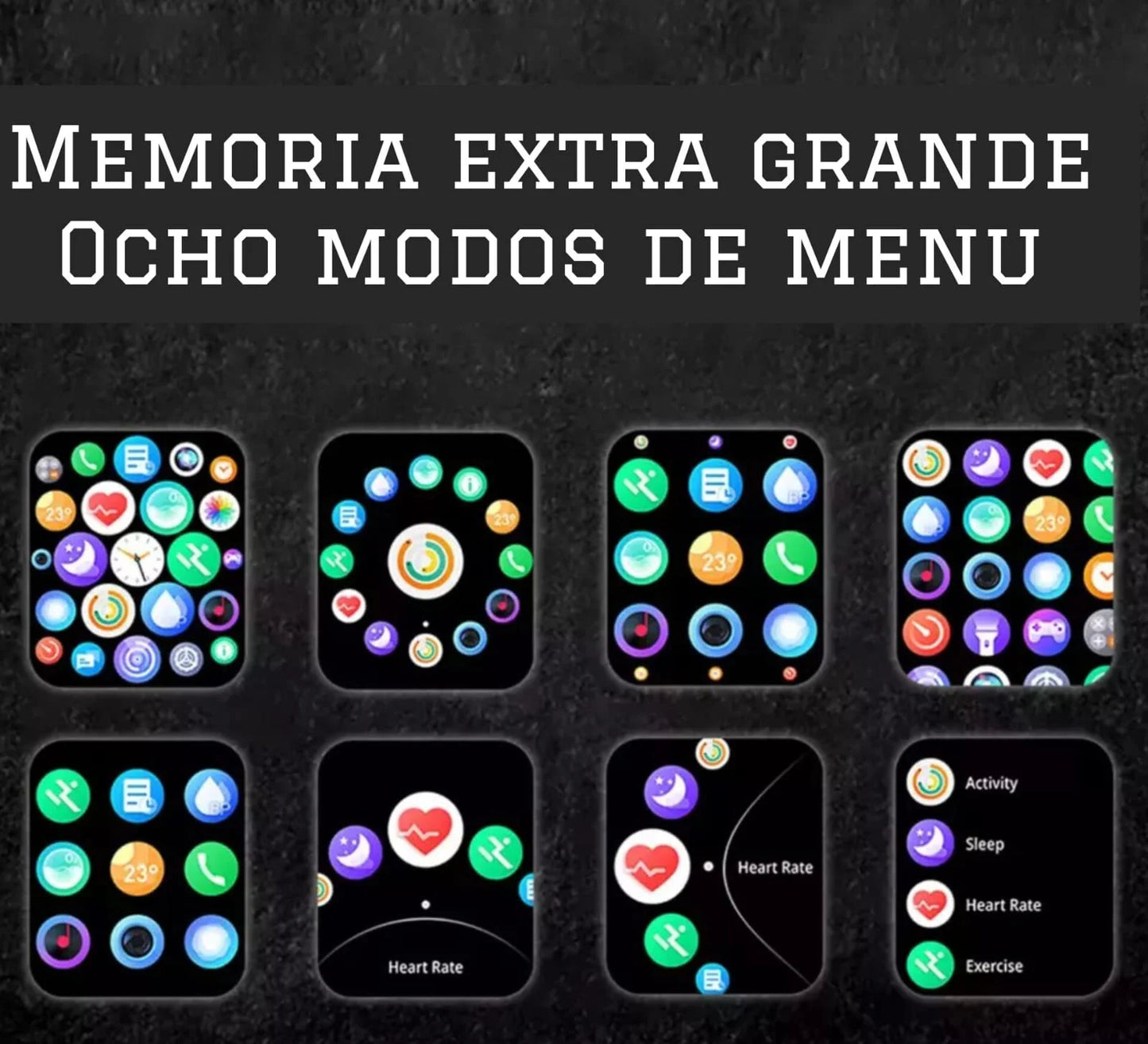 SMARTWATCH Deportivo Vidvie IP68 Negro