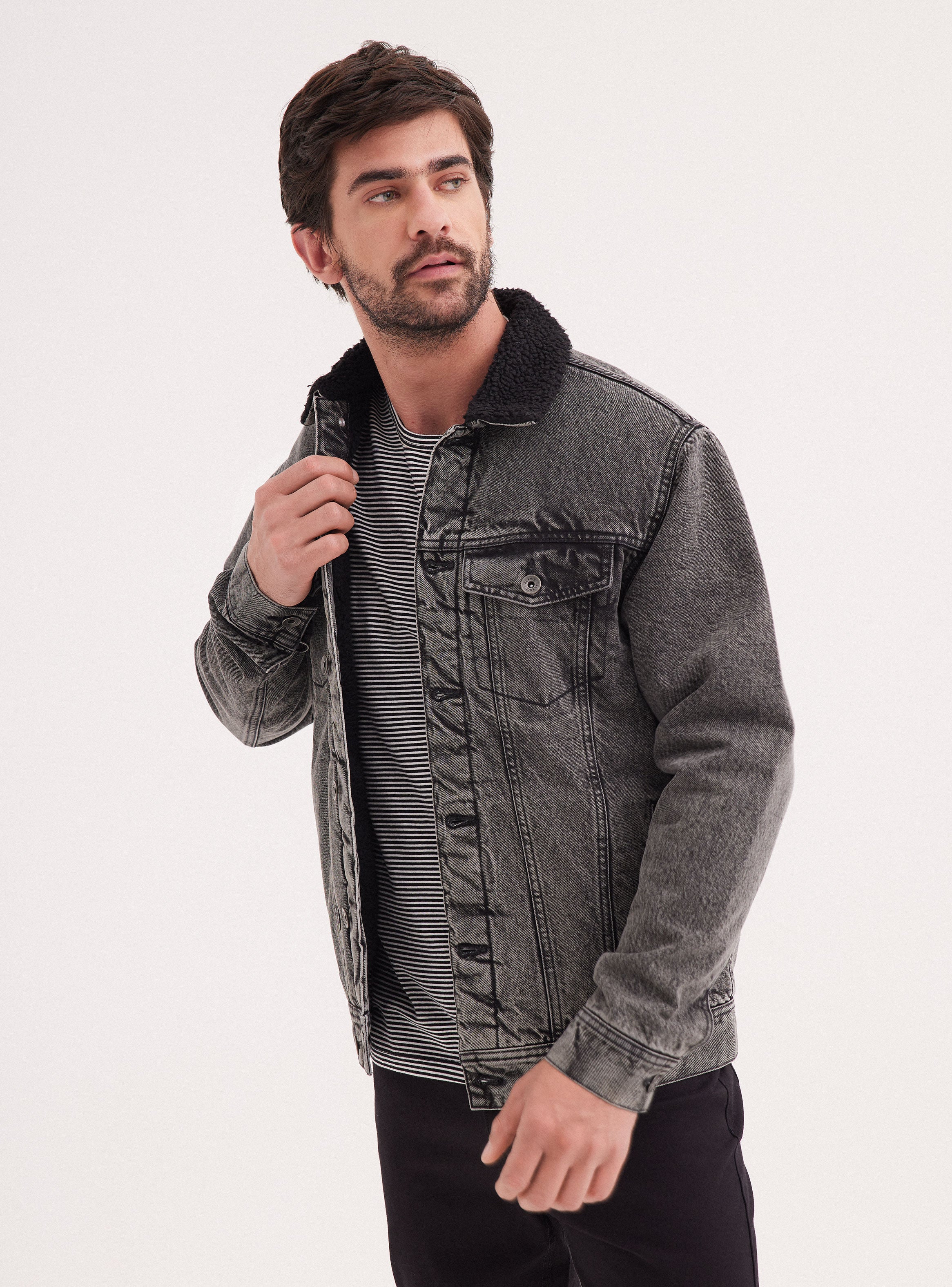 Chaqueta Estilo Aviadora Denim Chiporro