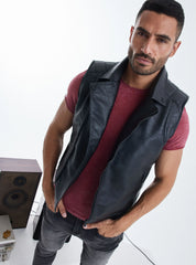 Chaqueta Biker Sin Mangas Cierre Cruzado