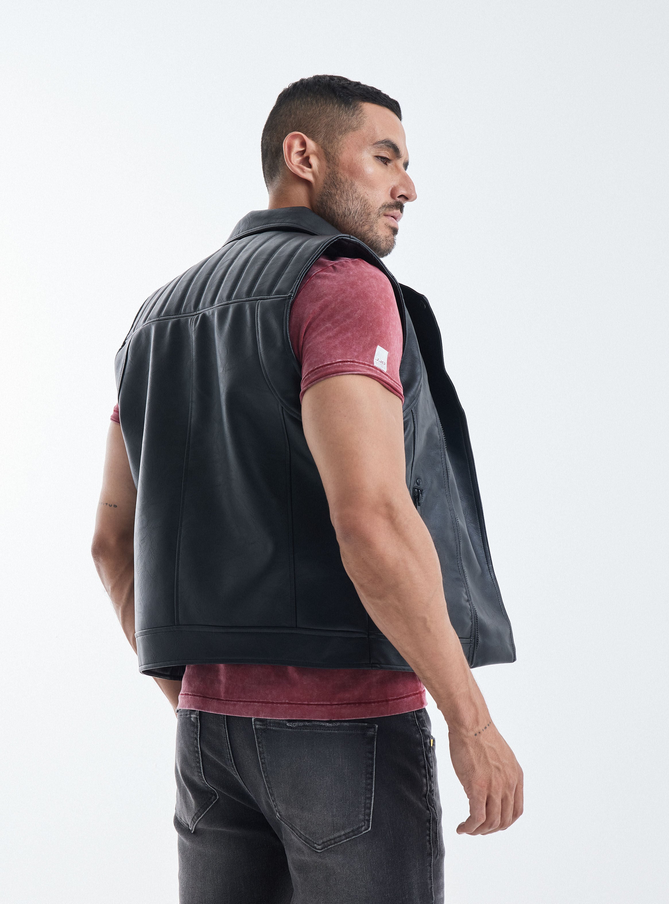 Chaqueta Biker Sin Mangas Cierre Cruzado