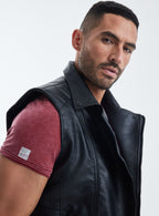 Chaqueta Biker Sin Mangas Cierre Cruzado