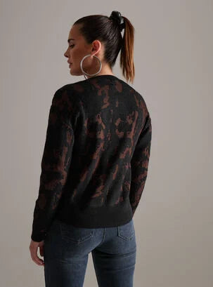 Sweater Tejido Manchas Cobre Mujer Marca JJO