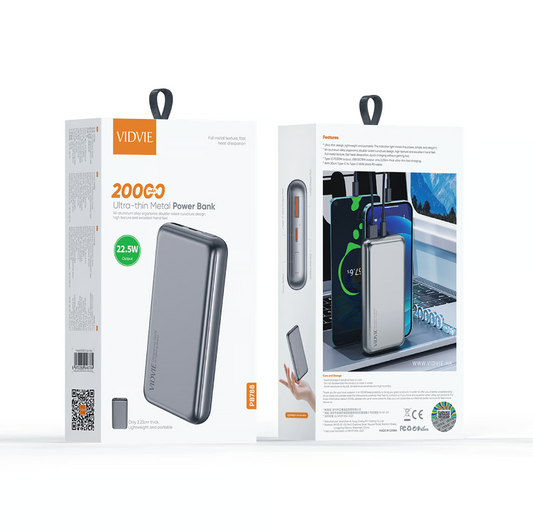 Powerbank Portátil Vidvie 20000mah Pb788